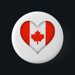 Canadian Flag Heart 2 Inch Round Button<br><div class="desc">Canadian Flag Heart - GREAT GIFT IDEA</div>
