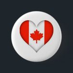 Canadian Flag Heart 2 Inch Round Button<br><div class="desc">Canadian Flag Heart - GREAT GIFT IDEA</div>