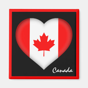Canadian flag & Heart, Canada holiday /sports Magnet