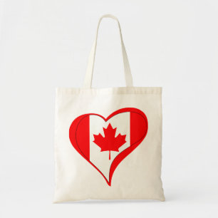 Canadian Flag Heart Tote Bag