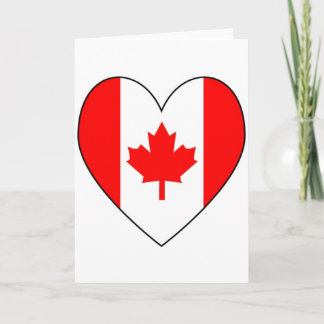 Canadian Flag Heart Valentine Holiday Card
