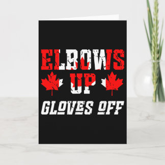 Canadian Flag Hockey Fight Elbows Up Gloves Off Ca Card