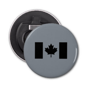 Canadian Flag in Black Bottle Opener