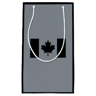 Canadian Flag in Black Decor Small Gift Bag