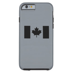 Canadian Flag in Black Design Tough iPhone 6 Case