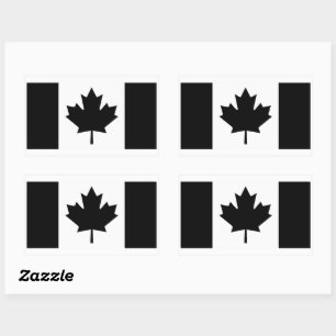 Canadian Flag in Black Graphic Art Sticker