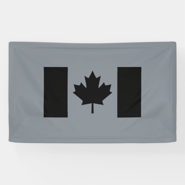 Canadian Flag in Black Graphic Banner (Horizontal)