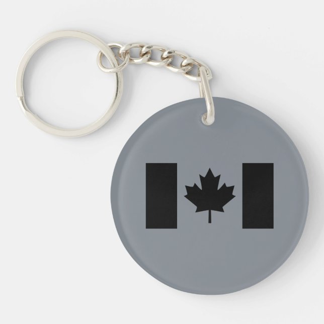 Canadian Flag in Black Keychain (Front)