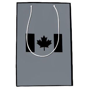 Canadian Flag in Black Medium Gift Bag