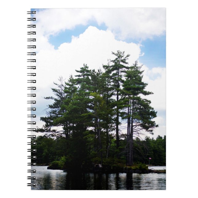 Canadian flag, island, cottage country notebook (Front)