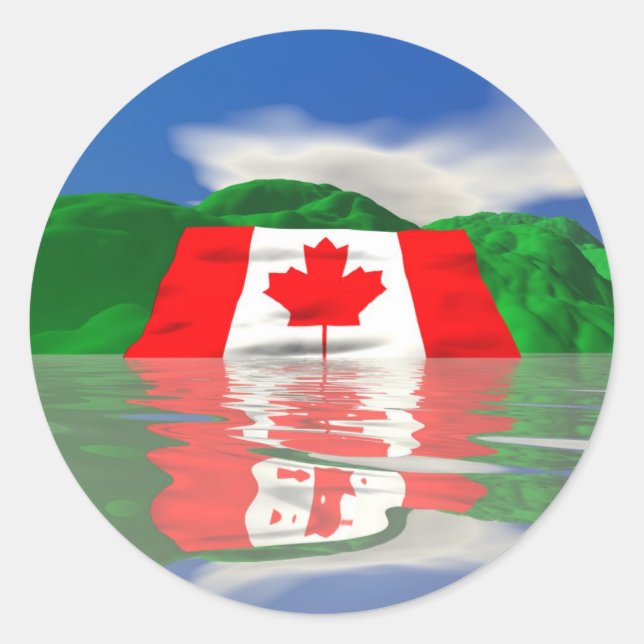 Canadian Flag Land Classic Round Sticker (Front)