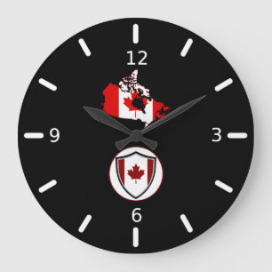 Canadian flag large clock