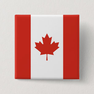 Canadian Flag (Maple Leaf) (Canada) 2 Inch Square Button