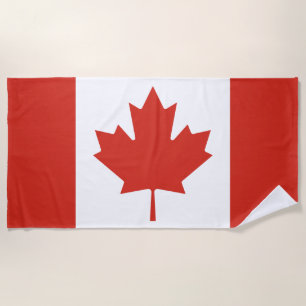 Canadian Flag (Maple Leaf) (Canada) Beach Towel