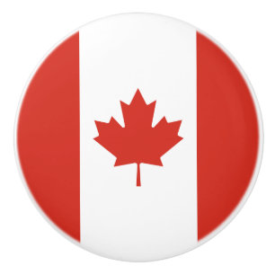 Canadian Flag (Maple Leaf) (Canada) Ceramic Knob
