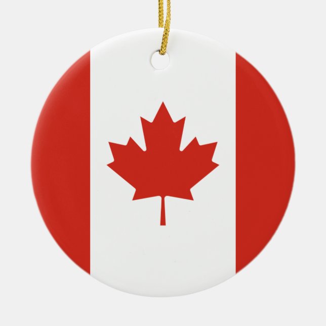 Canadian Flag (Maple Leaf) (Canada) Ceramic Ornament (Front)