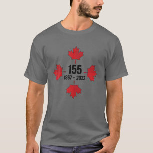 Canadian Flag Maple Leaf Canada Day 155 Years Sinc T-Shirt