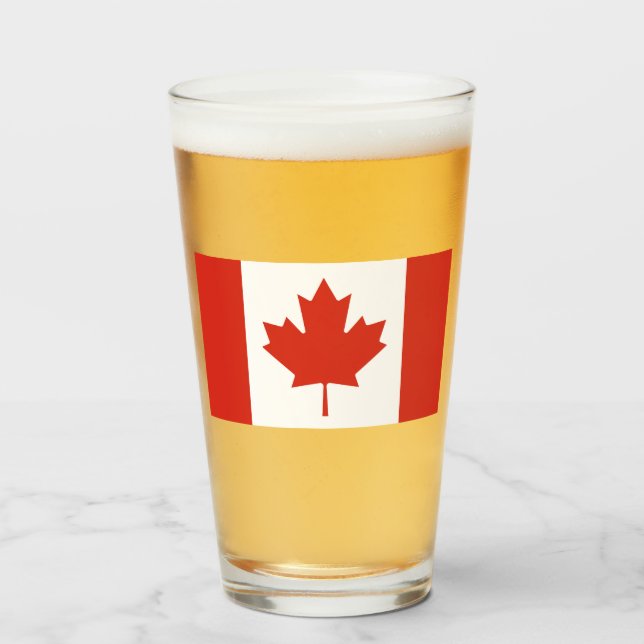 Canadian Flag (Maple Leaf) (Canada) Glass (Front Filled)