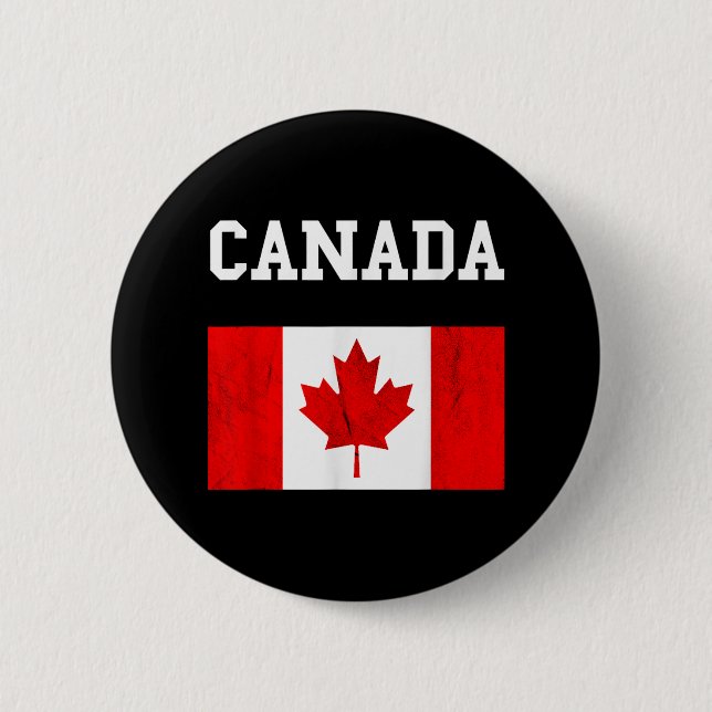 Canadian Flag Maple Leaf Canadian Flag  2 Inch Round Button (Front)