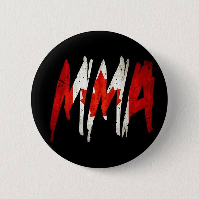 Canadian Flag MMA 2 Inch Round Button (Front)