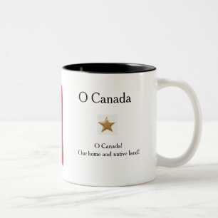 Canadian Flag Mug with the anthem title and two ly