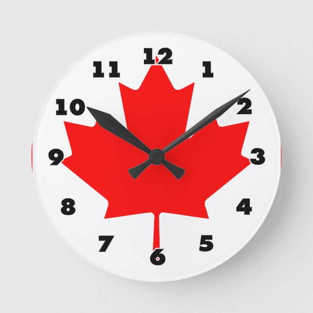Canadian flag of Canada custom round wall clock (Front)