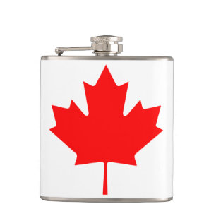 Canadian Flag of Canada Red Maple Leaf Flask