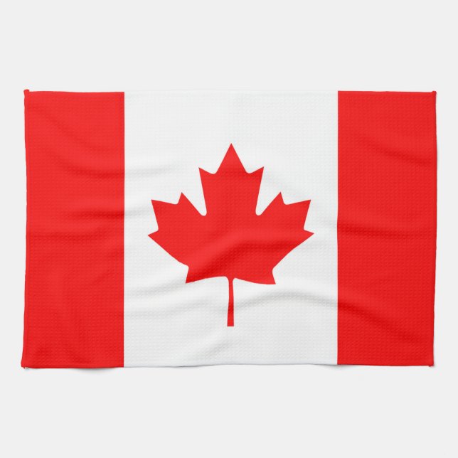 Canadian Flag of Canada Red Maple Leaf Kitchen Tow Towel (Horizontal)