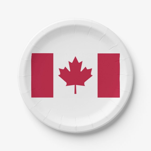 Canadian Flag Paper Party Plates (Front)