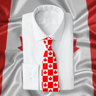 Canadian flag pattern Canada Day party neck tie