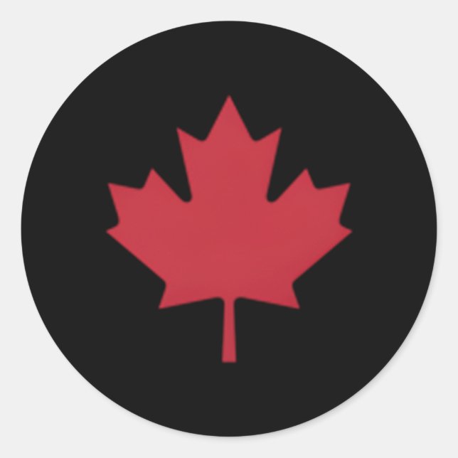 Canadian Flag Red Maple Leaf Canada Day Classic Round Sticker (Front)