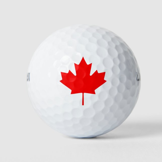 Canadian Flag Red Maple Leaf Golf Balls (Front)