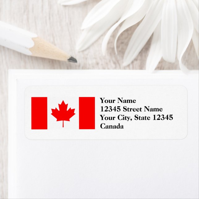 Canadian flag return address labels (Insitu)