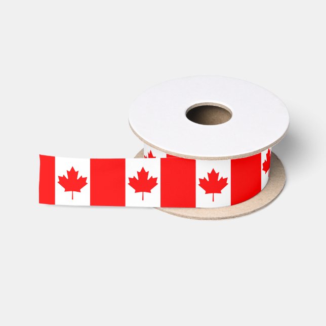 Canadian flag ribbon satin ribbon (Spool)