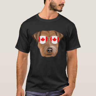 Canadian Flag Russell Terrier Dog Canada Pocket T-Shirt