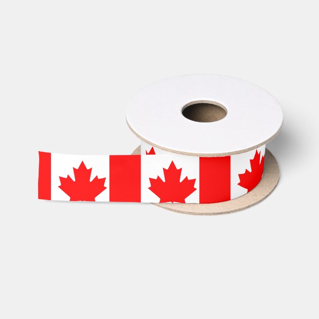 Canadian Flag Satin Ribbon (Spool)
