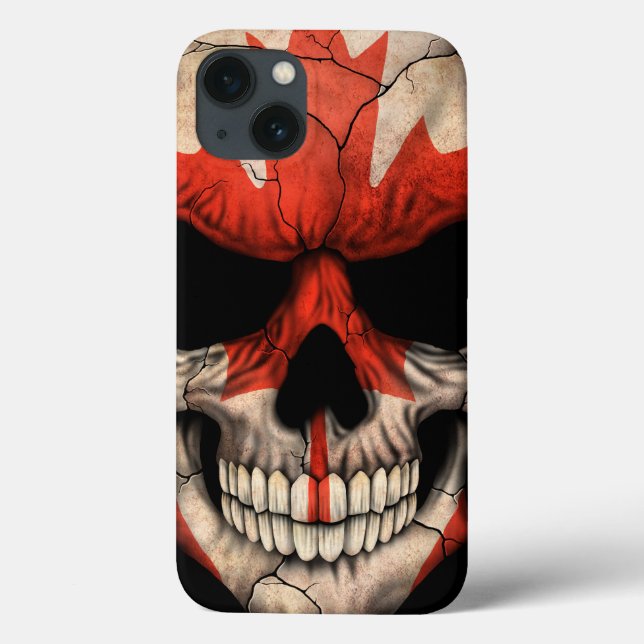 Canadian Flag Skull Case-Mate iPhone Case (Back)