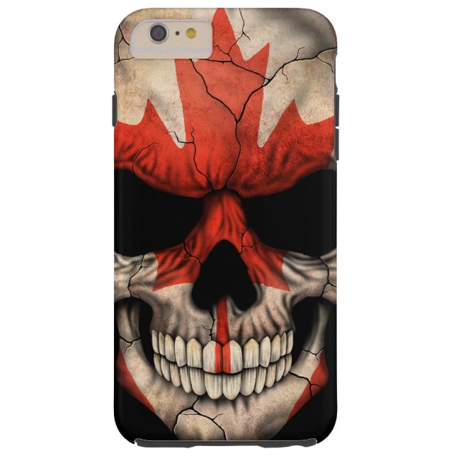 Canadian Flag Skull on Black Case-Mate iPhone Case (Back)