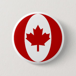 Canadian Flag Sphere 2 Inch Round Button