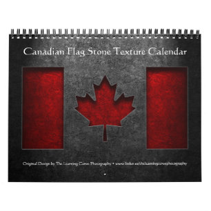 Canadian Flag Stone Texture Calendar
