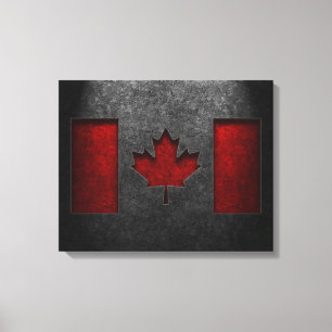 Canadian Flag Stone Texture Canvas Print