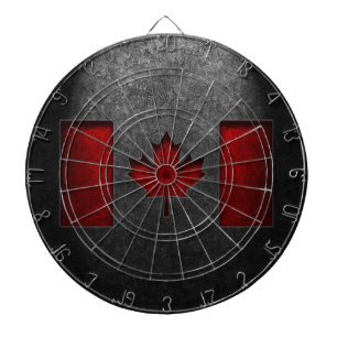 Canadian Flag Stone Texture Dartboard