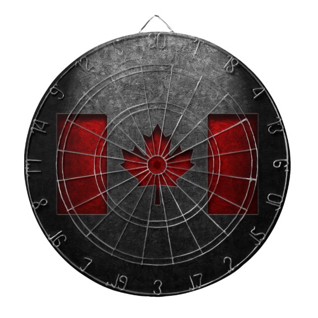 Canadian Flag Stone Texture Dartboard (Front)