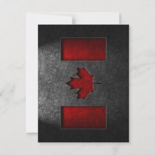 Canadian Flag Stone Texture Holiday Card