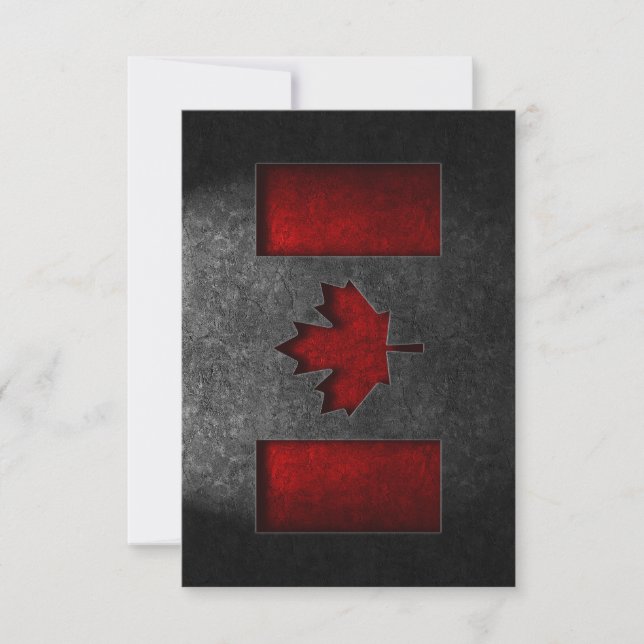Canadian Flag Stone Texture Save The Date (Front)