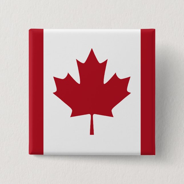 Canadian Flag T-shirts and Apparel 2 Inch Square Button (Front)