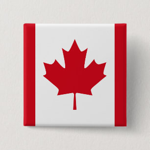 Canadian Flag T-shirts and Apparel 2 Inch Square Button