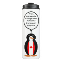 Canadian Flag Talking Ms. Penguin Personalize Text