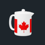 Canadian Flag Teapot<br><div class="desc">Add a touch of Canadian charm to your tea time with our exclusive teapot featuring the flag of Canada! Crafted with meticulous attention to detail, this teapot is more than just a functional kitchen item; it's a celebration of Canadian heritage and national pride. The bold design proudly showcases the iconic...</div>