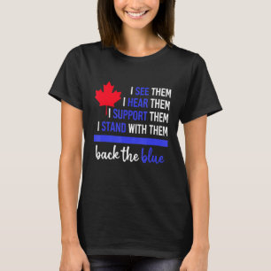 Canadian Flag Vintage Canada Police Support Patrio T-Shirt